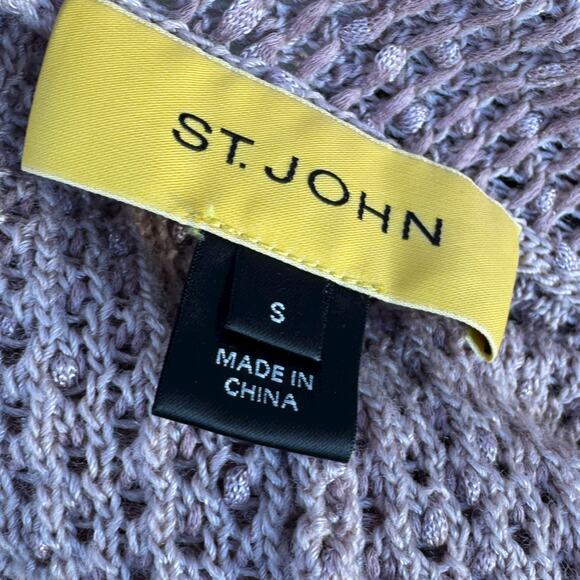 St. John S Draped Open Front Cardigan Wool Blend Shimmer - Picture 7 of 9